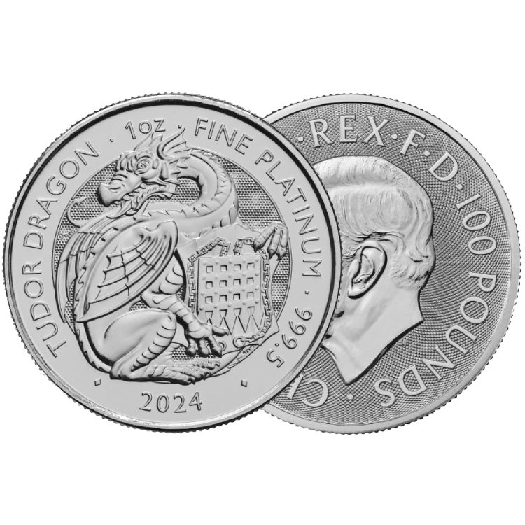 1 troy ounce platina Tudor Beasts Tudor Dragon 2024