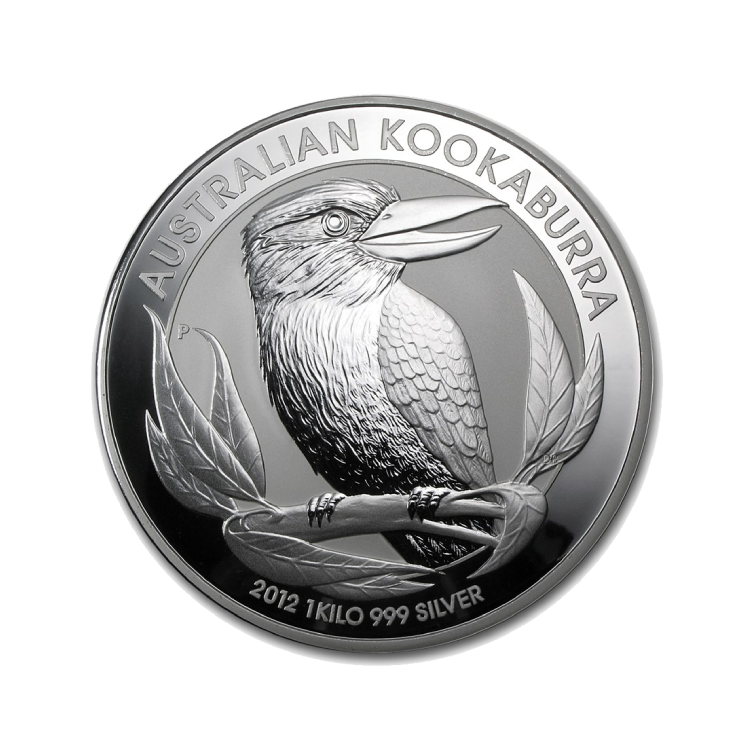 1 Kilo zilver munt Kookaburra 2012 voorkant