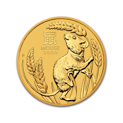 1/20 Troy ounce gold coin Lunar 2020 front