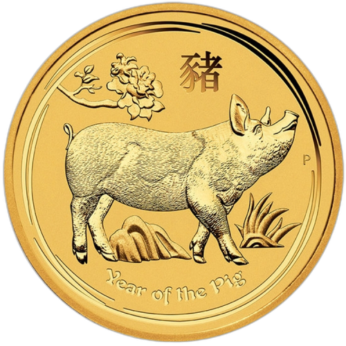 2 Troy ounce gold coin Lunar 2019 front