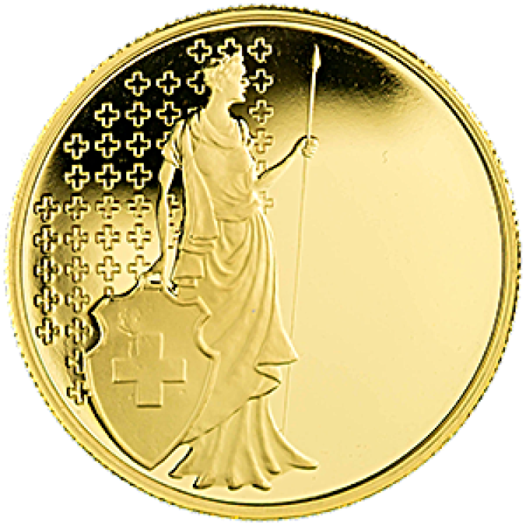 1 Troy ounce gouden munt Helvetia voorkant