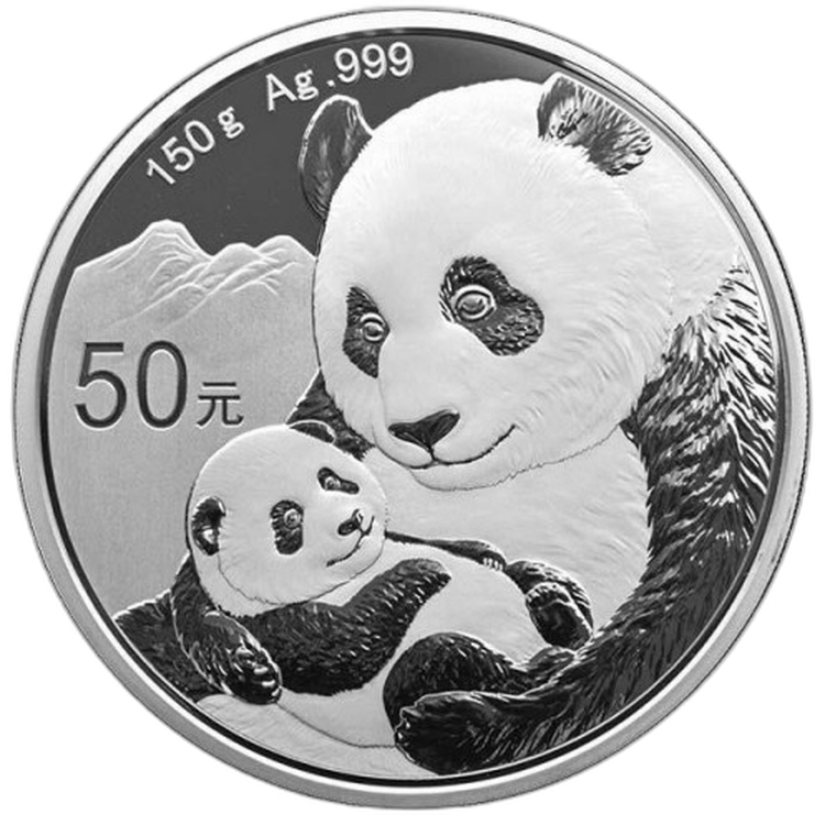 150 Gram zilveren munt Panda 2019 voorkant