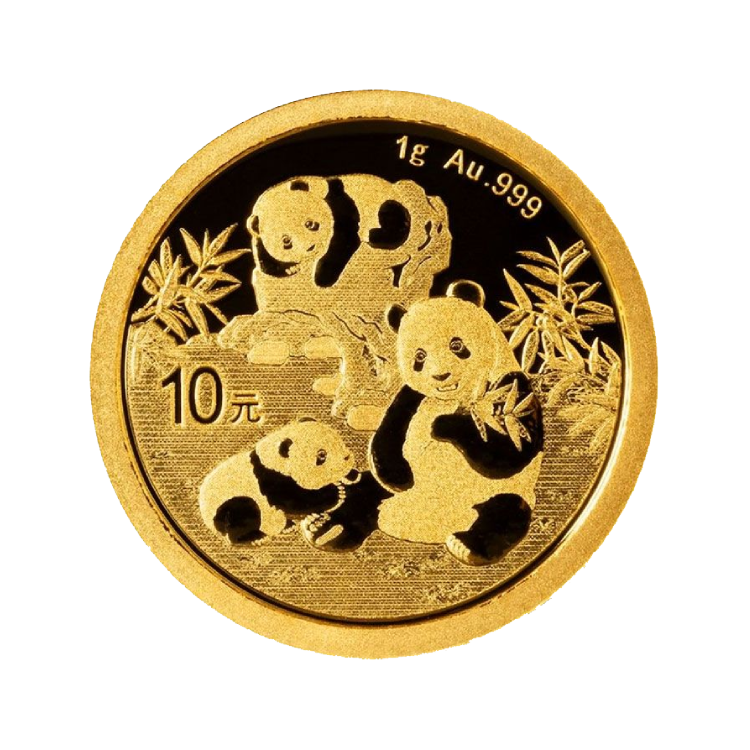 1 gram gold Panda coin 2025 front