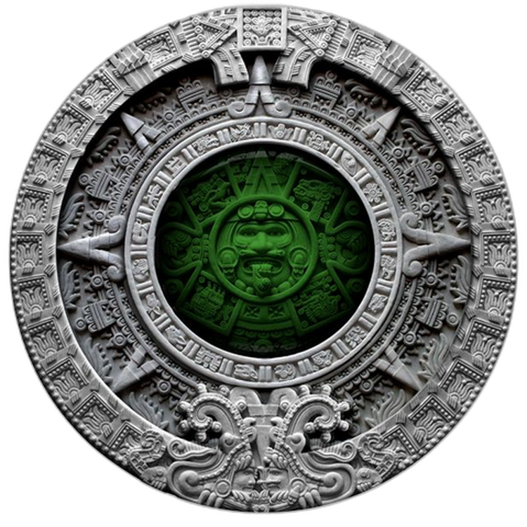 2 Troy ounce zilveren munt Niue Azteekse kalender 2019 voorkant