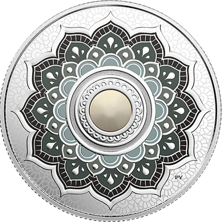 Zilveren munt Juni Birthstone Swarovski voorkant