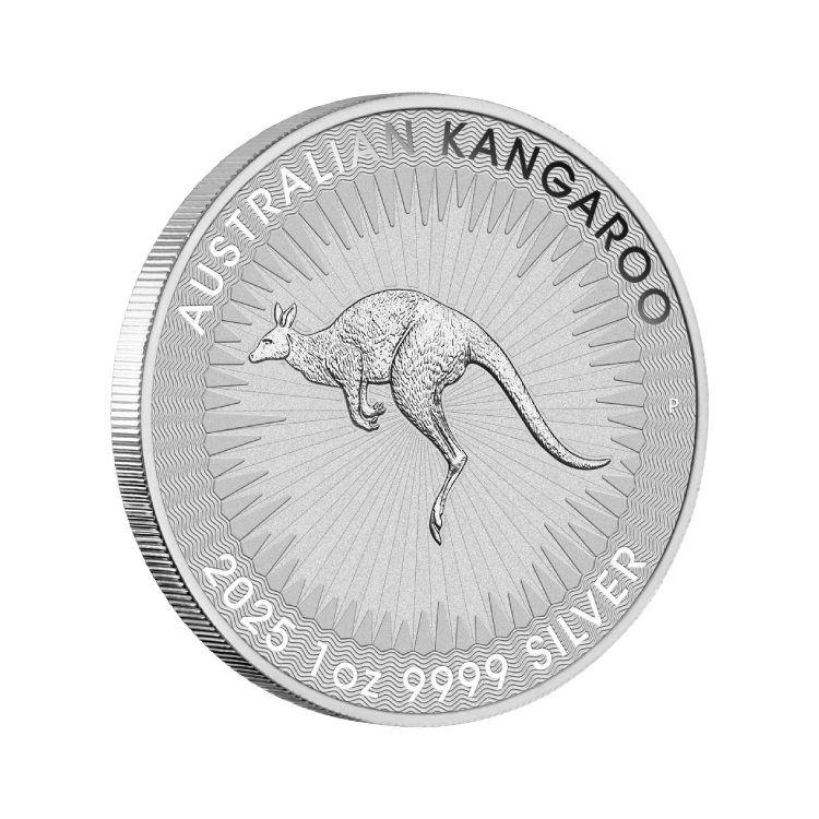 1 troy ounce silver Kangaroo 2025 coin angle 2