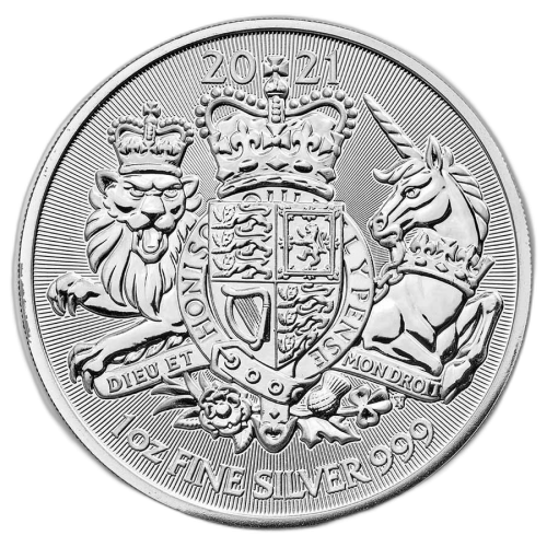 1 Troy ounce silver coin Royal Arms 2021 front