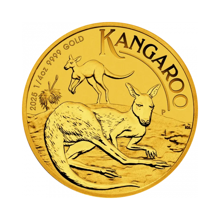 1/4 oz gouden Kangaroo 2025 voorkant