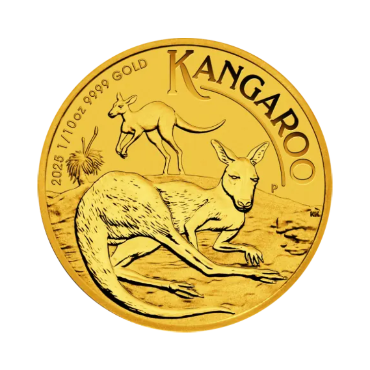 1/10 oz gold Kangaroo 2025 obverse