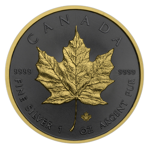 1 Troy ounce silver coin Golden Ring - Maple Leaf 2019 front