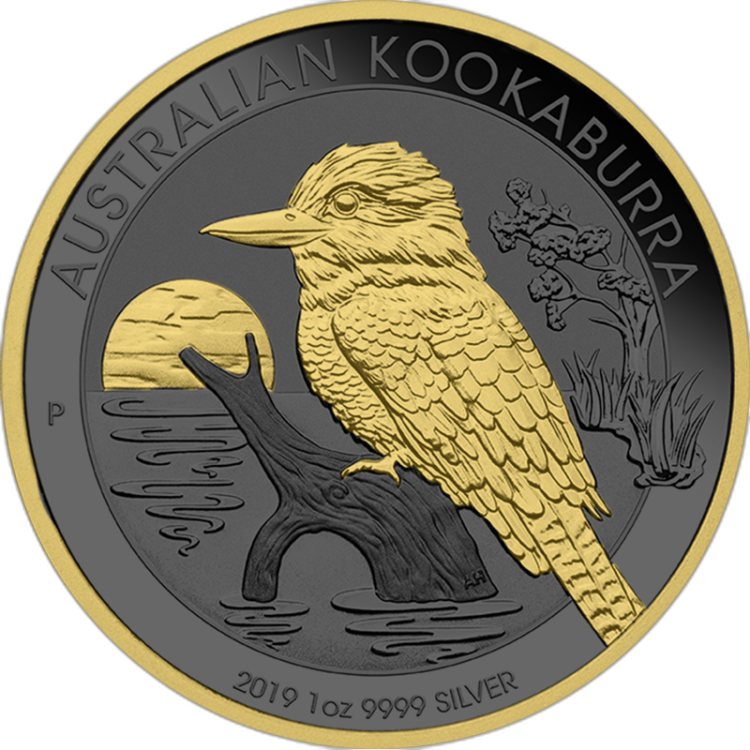 1 Troy ounce zilveren munt Golden Ring - Kookaburra 2019 voorkant