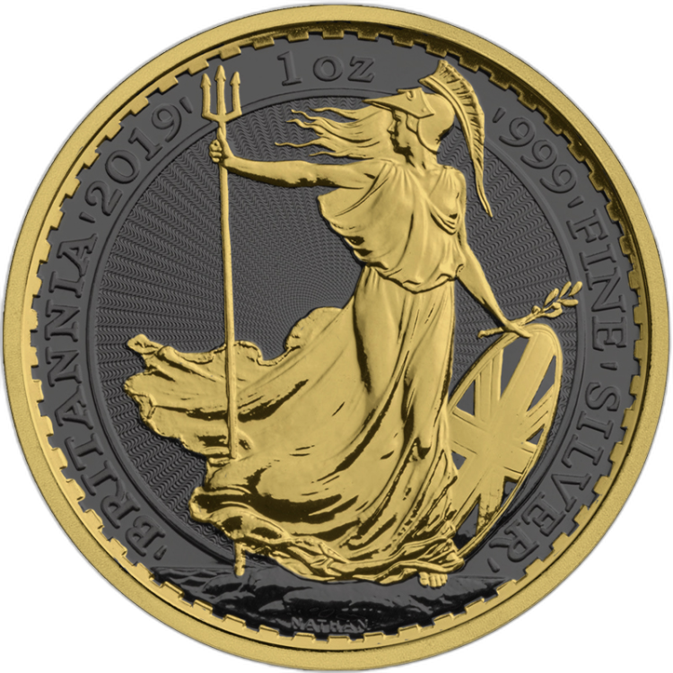 1 Troy ounce zilveren munt Golden Ring - Britannia 2019 voorkant