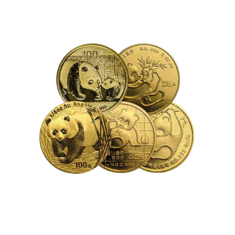 Various 1/4 oz gold Panda coins