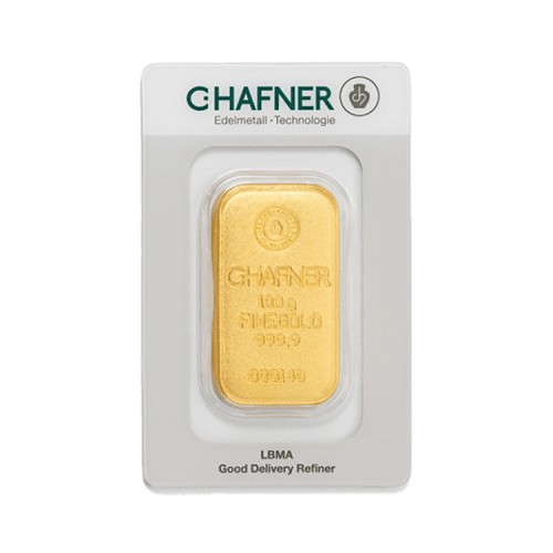 C. Hafner gold bar 100 gram with certificate