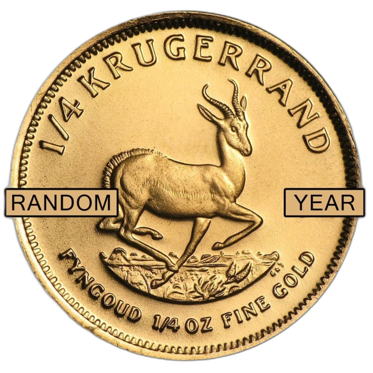 1/4 Troy ounce gouden munt Krugerrand proof voorkant