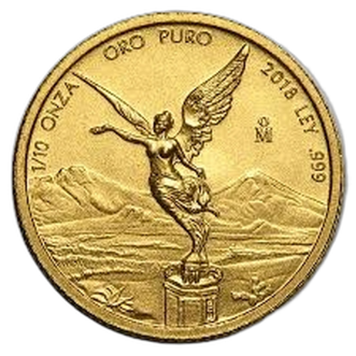 1/10 Troy ounce gold coin Mexican Libertad front