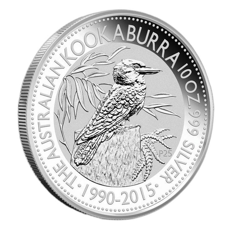 10 Troy ounce zilveren munt Kookaburra 2015 voorkant