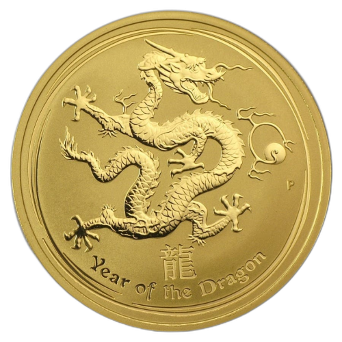 1 Troy ounce gold coin Lunar 2012 front