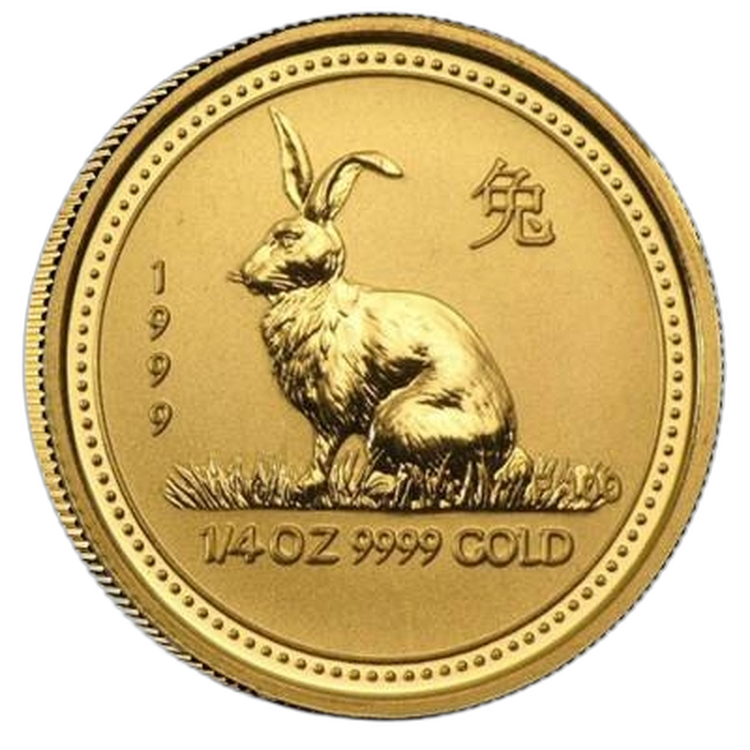 1/4 Troy ounce gouden munt Lunar 1999 voorkant