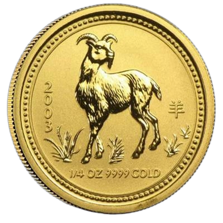 1/4 Troy ounce gouden munt Lunar 2003 voorkant