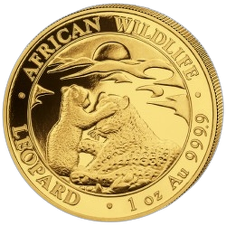 1 Troy ounce gouden munt Leopard 2018 voorkant