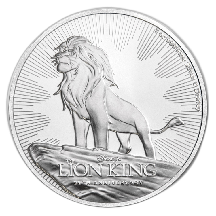 1 Troy ounce zilveren munt Lion King voorkant