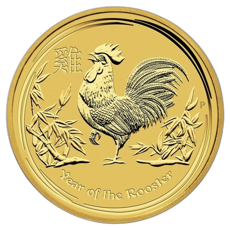 1/4 Troy ounce gouden munt Lunar 2017 voorkant