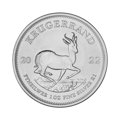 1 troy ounce zilveren Krugerrand munt voorkant