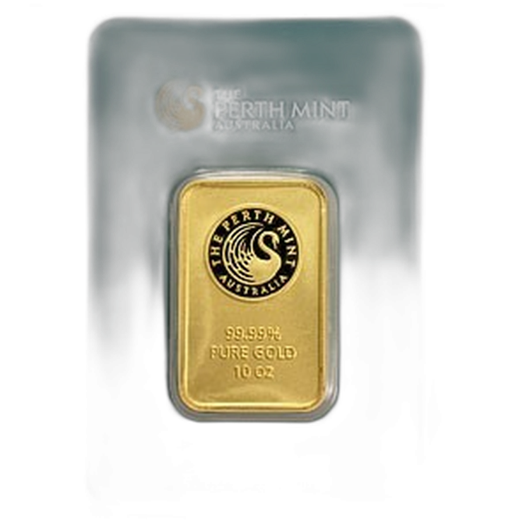 10 troy ounce goudbaar Perth Mint voorkant