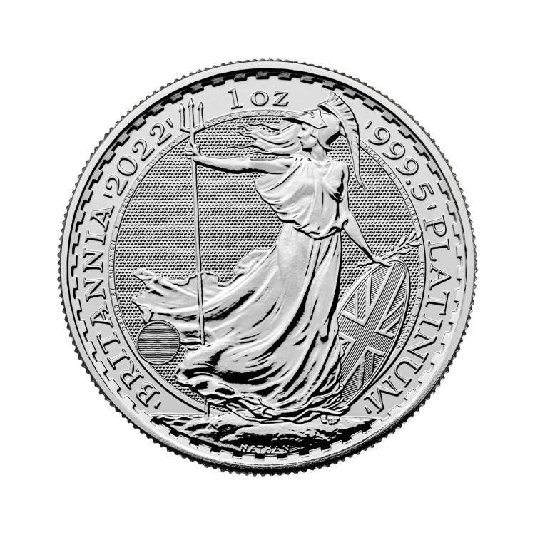 1 troy ounce platinum Britannia coin obverse