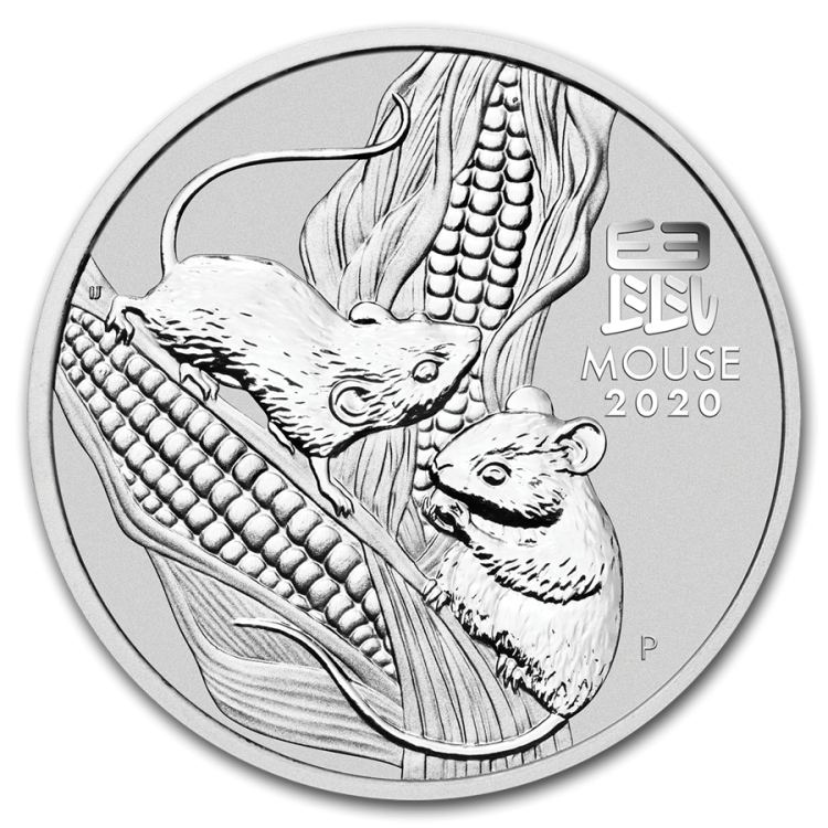 10 troy ounce zilveren Lunar munt 2020 - het jaar van de muis voorkant