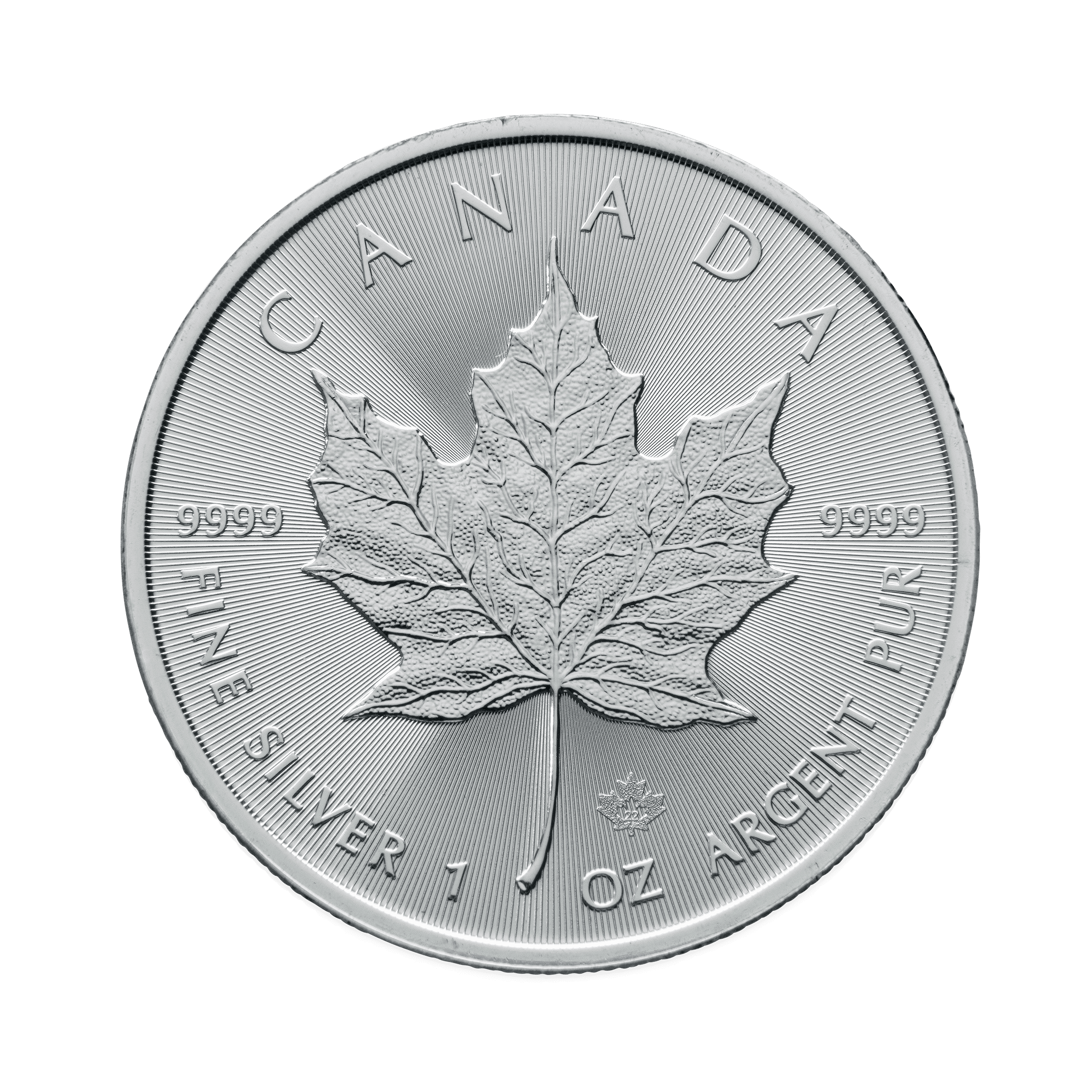 Nieuwe zilveren Maple Leaf munt 2023 voorkant