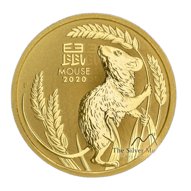 1/2 Troy ounce gouden munt Lunar 2020 voorkant