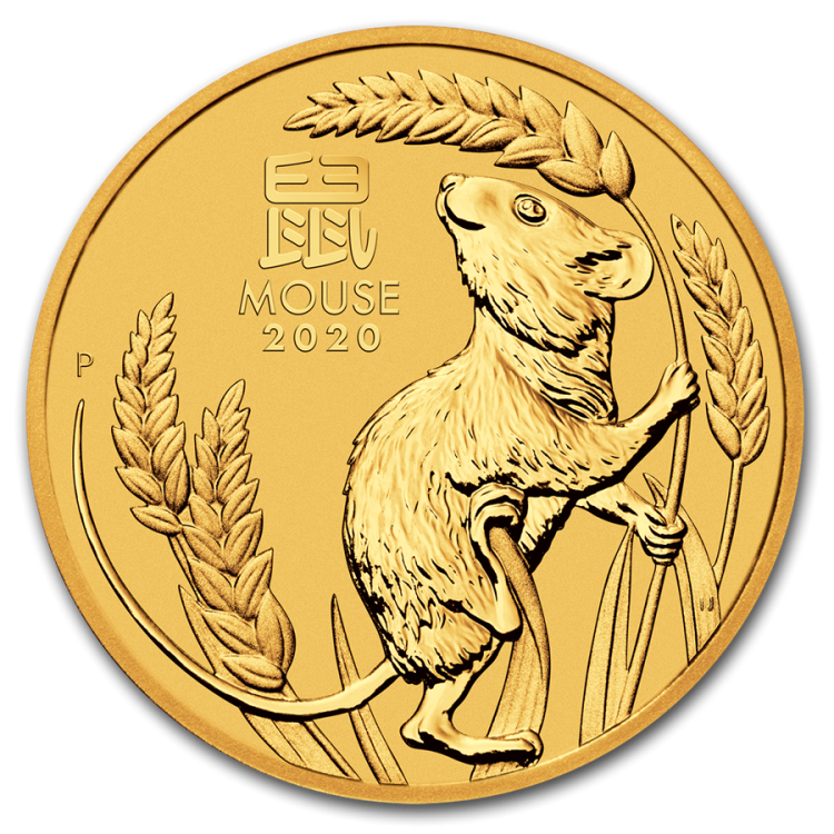 1/10 Troy ounce gold coin Lunar 2020 front