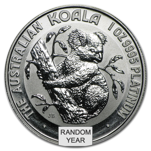 1 troy ounce platina munt Koala (diverse jaargangen) voorkant