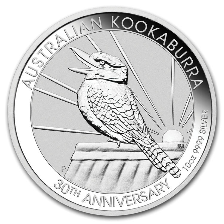 10 Troy ounce zilveren munt Kookaburra 2020 voorkant