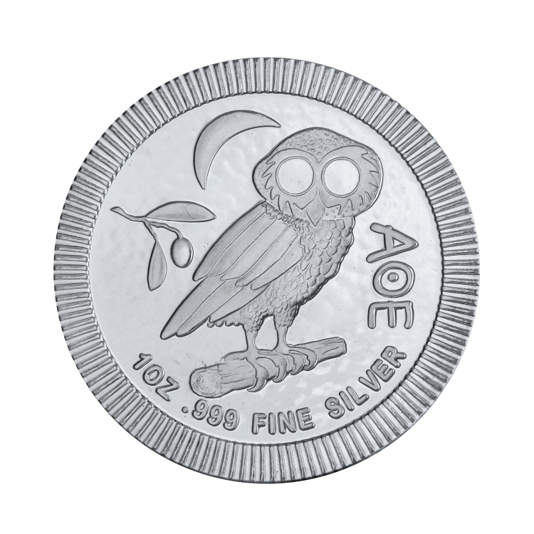 1 Troy ounce zilveren munt Athenian Owl front