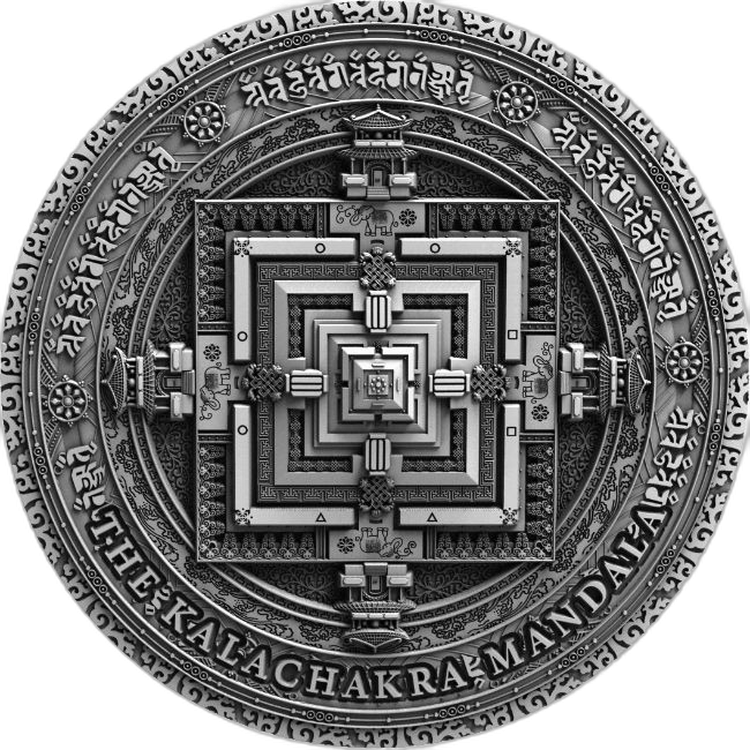 2 Troy ounce Ancient Calendars - The Kalachakra Mandala 2019 voorkant