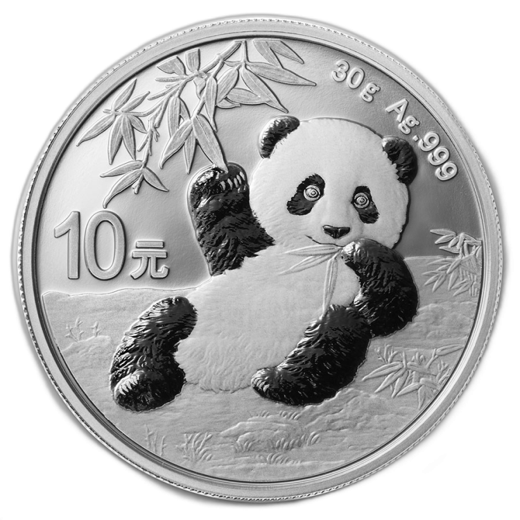 30 Gram zilveren munt Panda 2020 voorkant