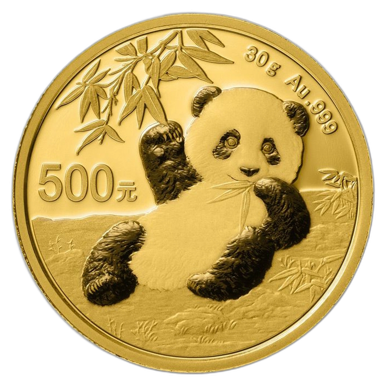 30 Gram gouden munt Panda 2020 voorkant