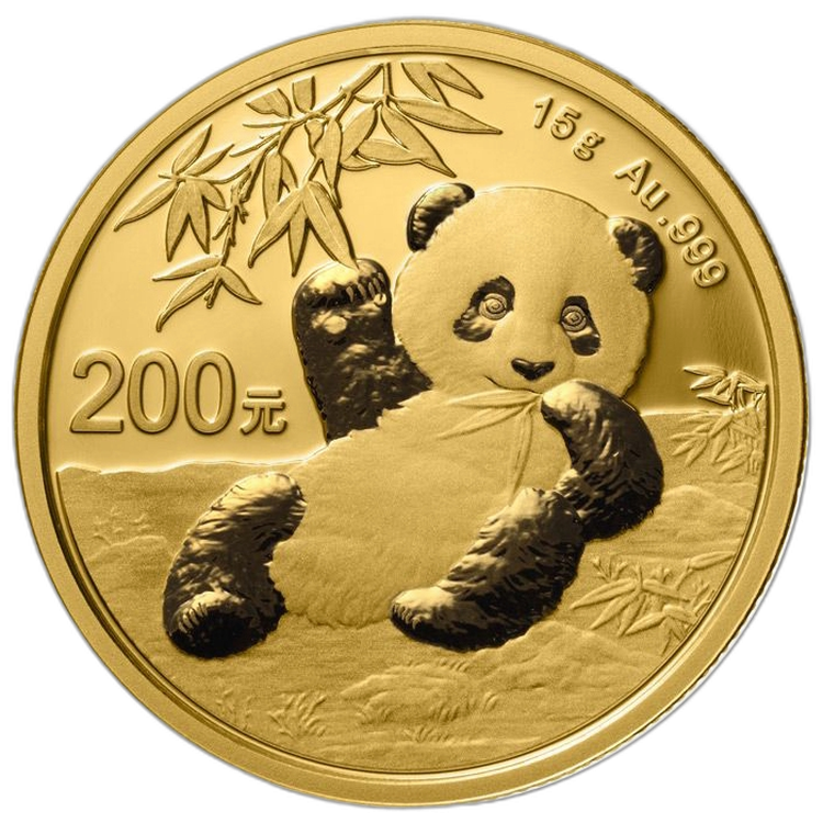 15 Gram gouden munt Panda 2020 voorkant