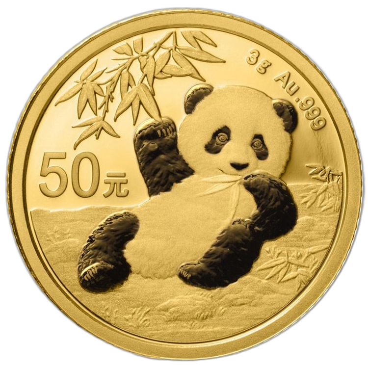 3 Gram gold coin Panda 2020 front