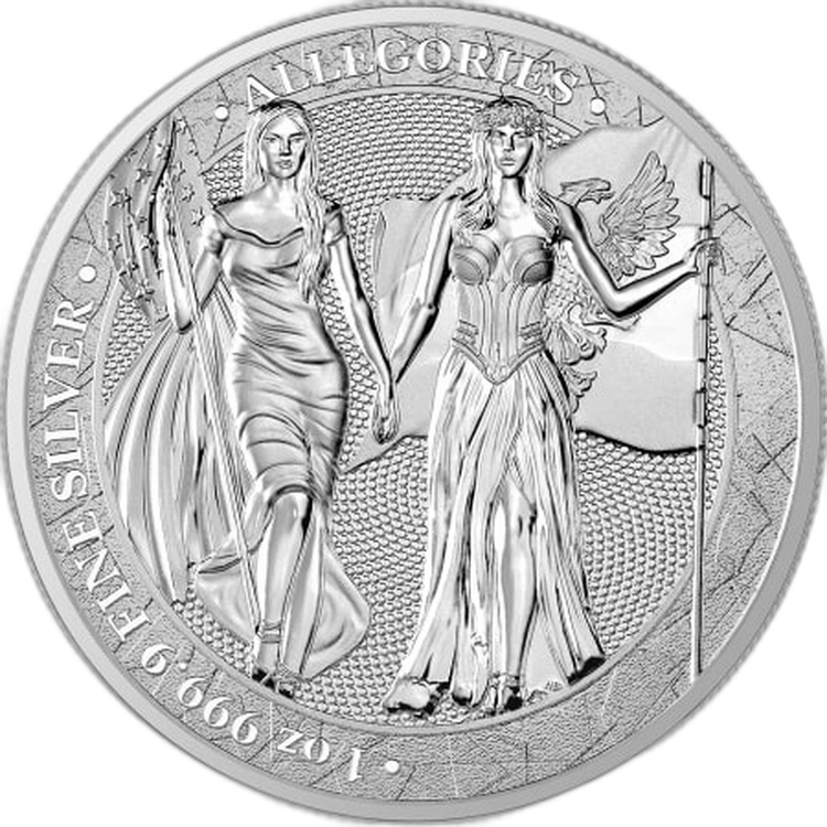 1 Troy ounce zilveren munt Columbia Allegories 2019 voorkant