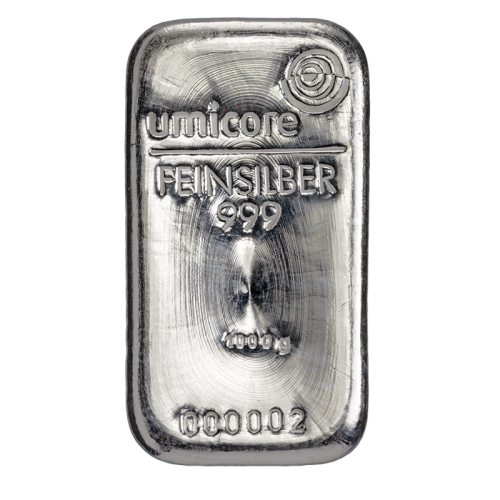 1 Kilo silver bar Umicore front