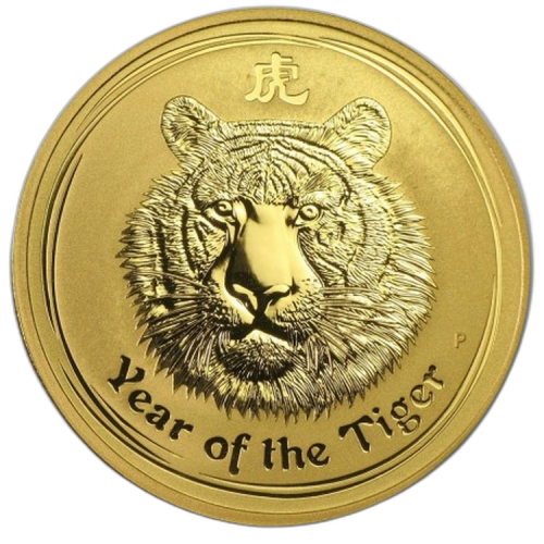 2 Troy ounce gouden munt Lunar 2010 voorkant