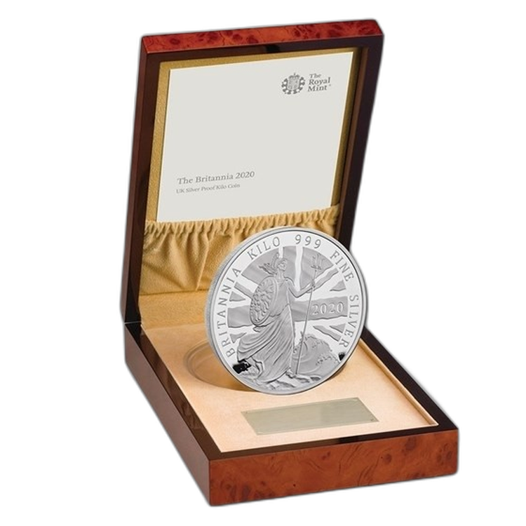 1 kilo zilveren munt Britannia 2020 proof voorkant