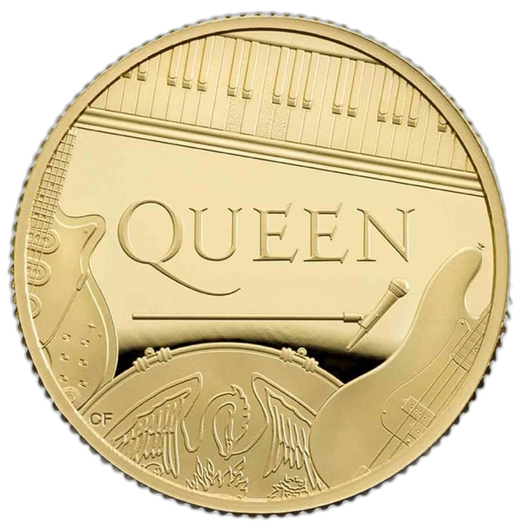 1 troy ounce gouden munt Queen 2020 voorkant