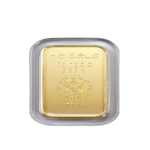 20 Gram gold bar Heraeus front