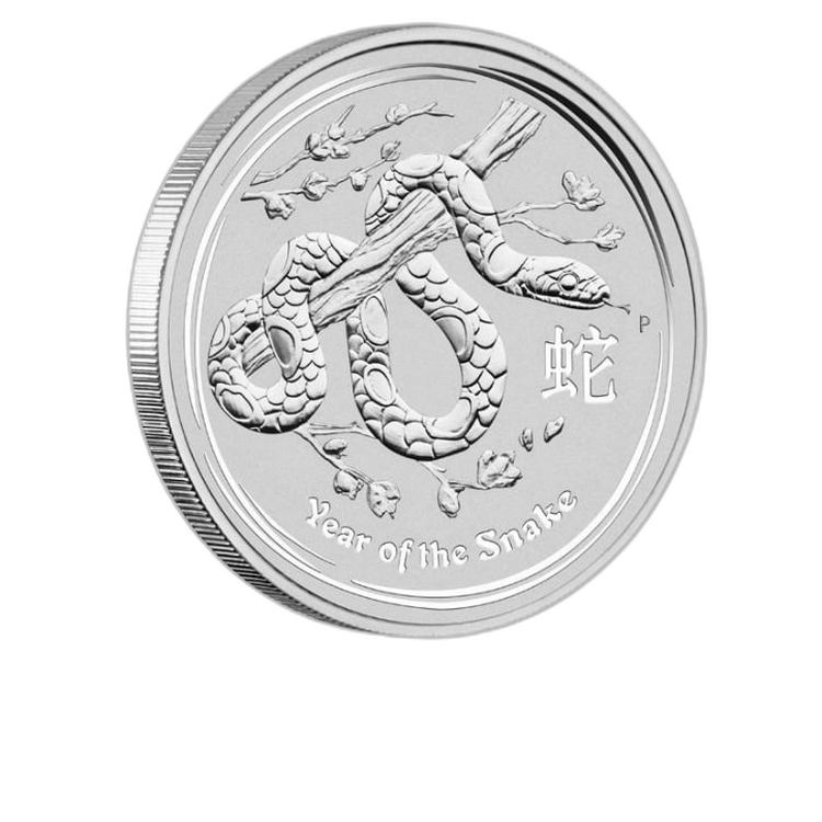 5 Troy ounce silver Lunar coin 2013 - year of the snake back
