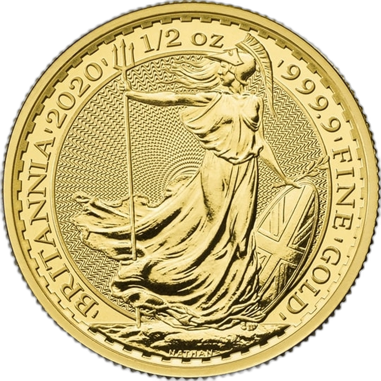 1/2 troy ounce gold coin Britannia 2020 front